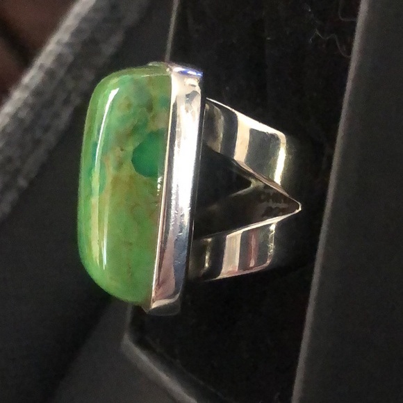 JAY KING DTR Green Turquoise Sterling Silver Cabochon Rings 6-1/2 or 8-3/4 or 10 - Picture 10 of 15